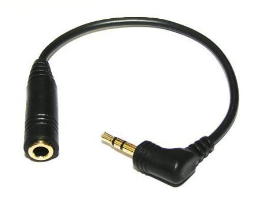 2.5mm Stereo Plug Right Angle to 3.5mm Jack Gold